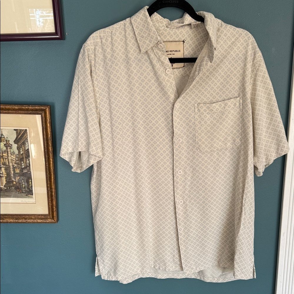 Island Republic Men's Casual White Patterned Shirt